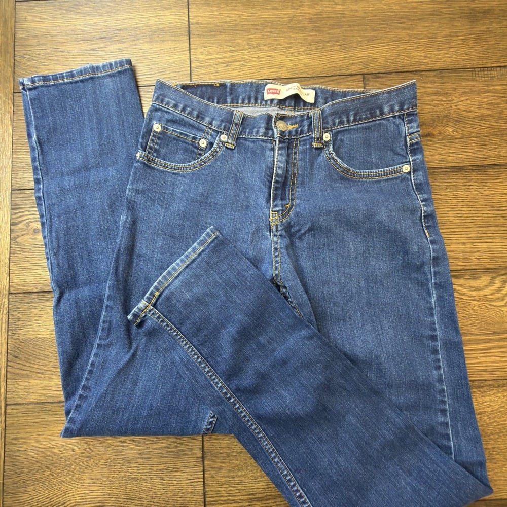 Levis 502 Regular Taper Jeans Blue Denim W28 L28 Size 16 Reg Women